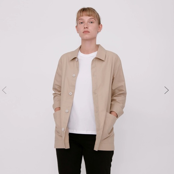 Organic Basics Women Cotton Oxford Overshirt Small - Picture 5 of 9